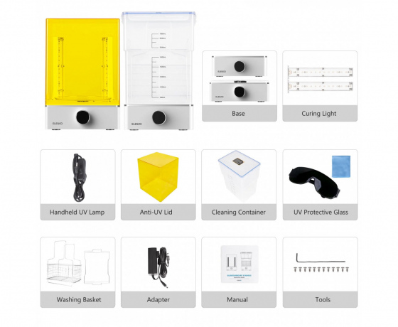 Фото 9 - Полімеризаційна камера (УФ-камера) та Мийка Elegoo Mercury XS