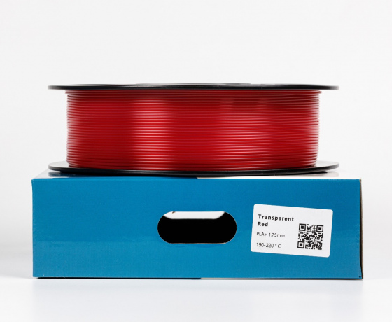 Фото 2 - Прозрачно-красный пласт плюс пластик для 3D принтера ✾1кг✾1.75мм