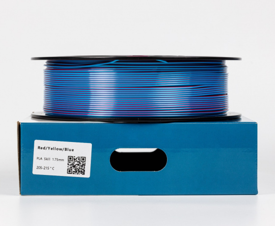 Фото 3 - Червоний Жовтий Синій Шовковий Пла Пластик | PLA SILK Red Yellow Blue 1кг | 1.75мм | 330м