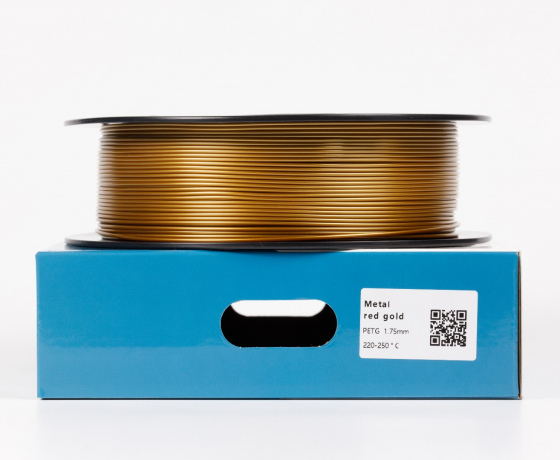 Фото 3 - Червоне золото Металік PETG пластик для 3D принтера | PETG Filament Metal red gold 1кг | 1.75мм | 330м