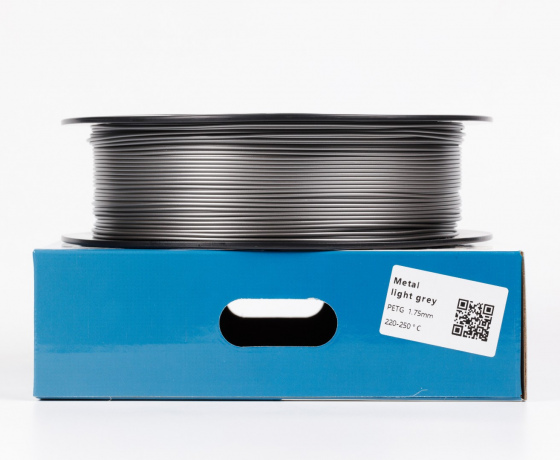 Фото 3 - Світло-Сірий Металік PETG пластик для 3D принтера | PETG Filament Metal light grey 1кг | 1.75мм | 330м