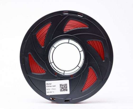 Фото 4 - Червоний Металік PETG пластик для 3D принтера | PETG Filament Metal China red 1кг | 1.75мм | 330м