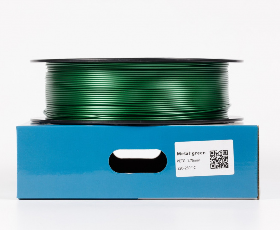 Фото 4 - Зелений Металік PETG пластик для 3D принтера | PETG Filament Metal green 1кг | 1.75мм | 330м