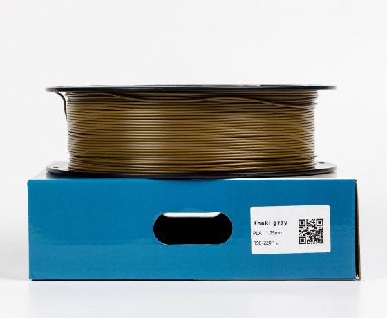 Фото 2 - Койот Хакі сірий PLA пластик для 3D принтера | PLA RAL 7008 Khaki grey 1кг | 1.75мм | 330м